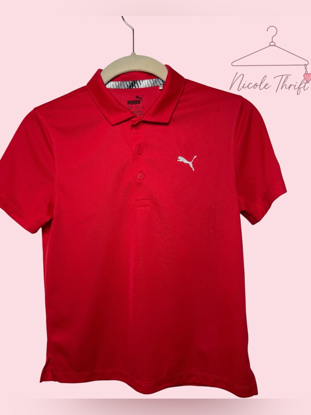 Adidas The Manor Golf Club Atlanta Youth Polo Shirt Size 7/8 red